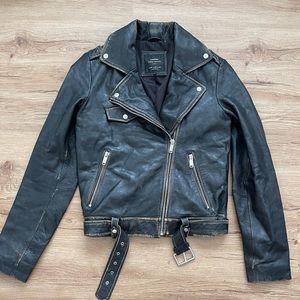 Zara Distressed Trafaluc Leather Jacket Size XS